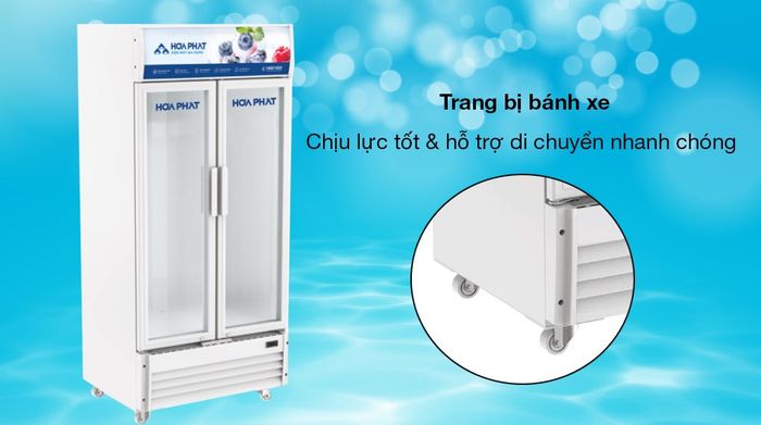 Tủ mát Hòa Phát 723 lít HSR D6723 - Trang bị bánh xe chịu lực, di chuyển tủ nhanh chóng