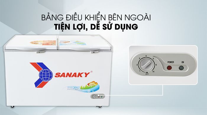 Bảng điều khiển bên ngoài - Tủ đông Sanaky VH 5699HY