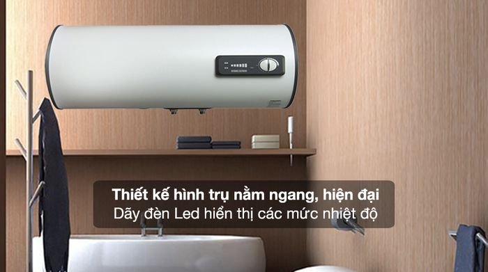 Bình nóng lạnh gián tiếp Stiebel Eltron 25 lít ESH 25 H Plus T-VN - Thiết kế hình trụ nằm ngang, hiện đại kèm dãy đèn Led hiển thị các mức nhiệt độ