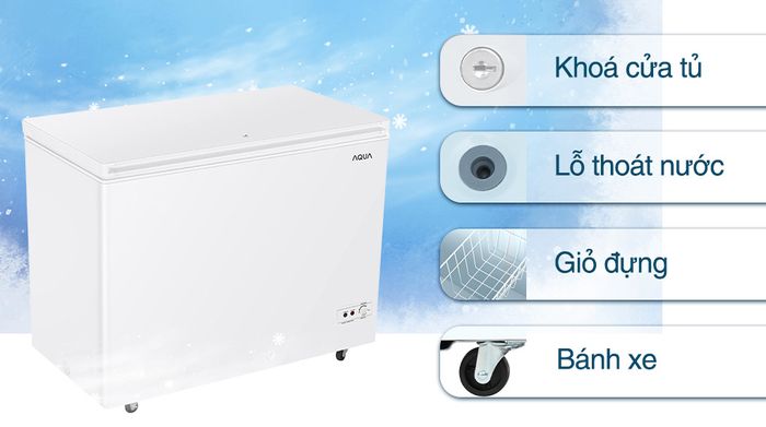 Tủ đông Aqua Inverter 301 lít AQF-C4001E - Tiện ích