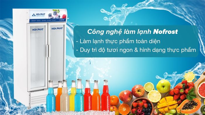 Tủ mát Hòa Phát 812 lít HSR D6812 - Công nghệ làm lạnh Nofrost làm lạnh thực phẩm hiệu quả, giúp duy trì độ tươi ngon và hình dạng