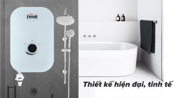 Máy nước nóng trực tiếp Ferroli 4500W MIDO-MXP 4.5S - Thiết kế nhỏ gọn, tiết kiệm diện tích