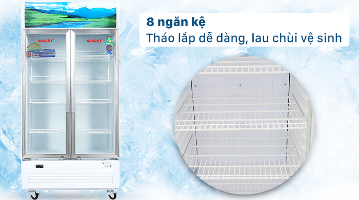 Tủ Mát Sanaky 800 lít TM.VH1009HP - 8 ngăn kệ