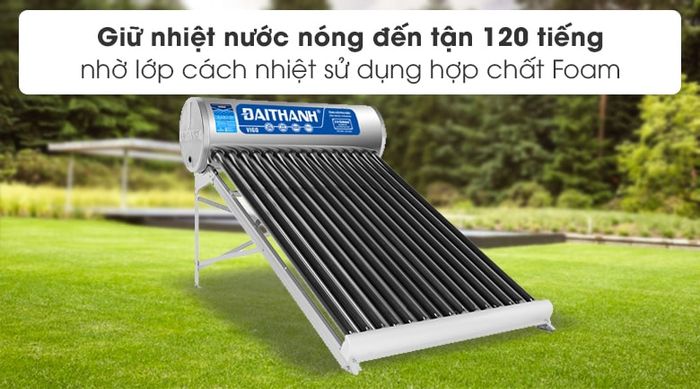 Giữ nhiệt lên tới 120 tiếng - Máy nước nóng năng lượng mặt trời Đại Thành 160 lít Vigo 58-15 
