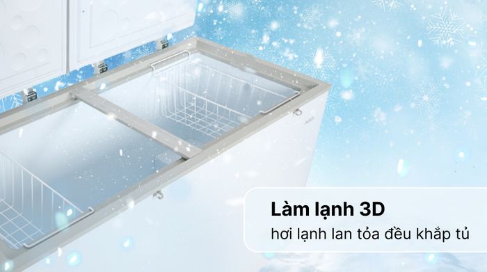 Tủ đông AQUA Inverter 425 lít AQF-C5701E - Làm lạnh 3D