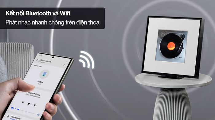Loa khung tranh Samsung HW-LS60D/XV 120W - Kết nối bluetooth và wifi giúp phát nhạc từ xa nhanh chóng