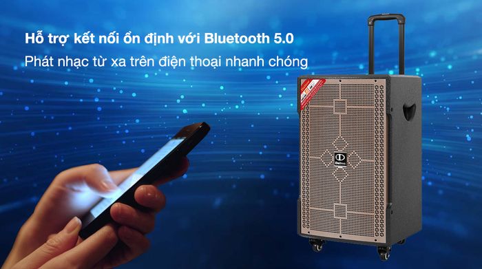 Loa kéo karaoke Dalton TS-12G350N 350W - Kết nối Bluetooth 5.0 với tín hiệu ổn định giúp người dùng phát nhạc từ xa nhanh chóng