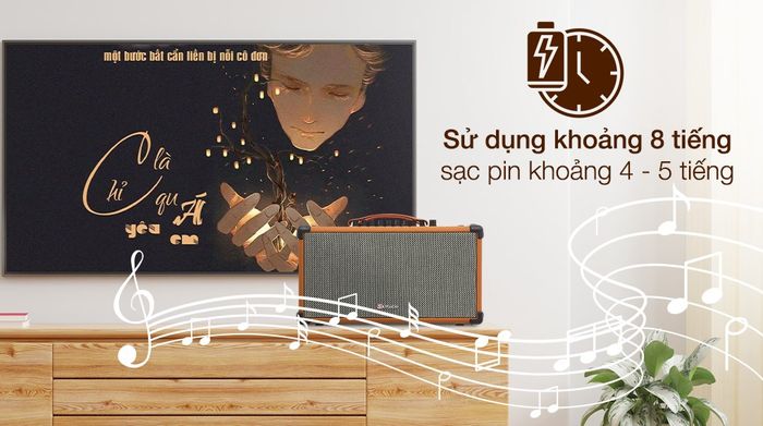 Loa karaoke xách tay Sumico BT-S52 100W - Thời gian sử dụng