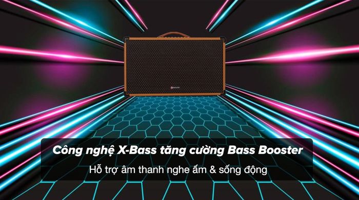 Loa karaoke xách tay Sumico BT-S82 - Công nghệ X-Bass tăng cường Bass Booster giúp giai điệu bài hát nghe ấm và sinh động