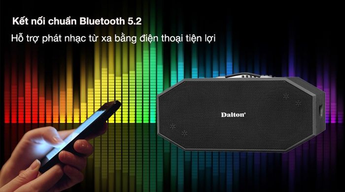 Loa karaoke xách tay Dalton K225H 900W - Kết nối chuẩn Bluetooth 5.2 hỗ trợ phát nhạc từ xa bằng điện thoại tiện lợi