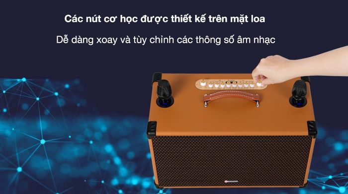 Loa karaoke xách tay Sumico BT-S82 - Tùy chỉnh chức năng bằng các nút cơ học trên thân loa