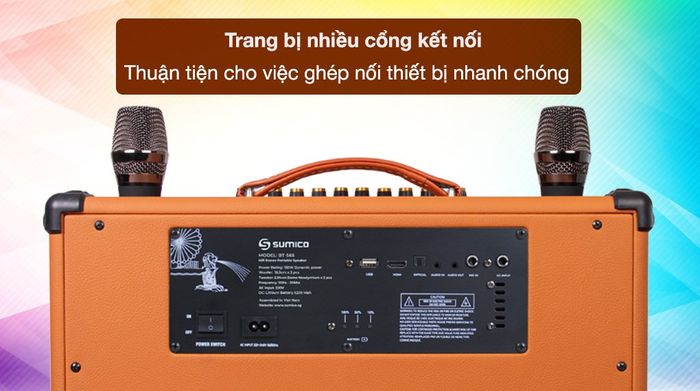 Loa Karaoke Sumico BT-S65 - Trang bị nhiều cổng kết nối thuận tiện cho việc sử dụng