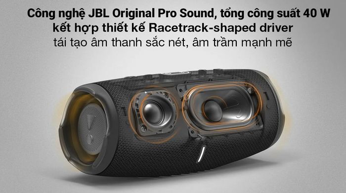 Loa Bluetooth JBL Charge 5 - Sắc âm rõ nét, lan tỏa mạnh mẽ cùng công nghệ âm thanh hiện đại, tổng công suất 40 W