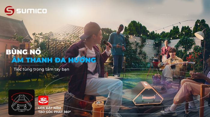 Loa kéo Sumico Hexagon Plus - Cho âm thanh đa hướng với công suất 250W mạnh mẽ