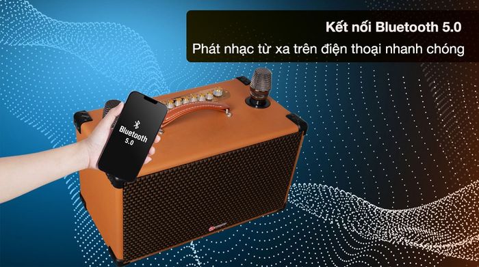Loa karaoke xách tay Sumico BT-S82 - Kết nối bluetooth với điện thoại hỗ trợ phát nhạc nhanh chóng