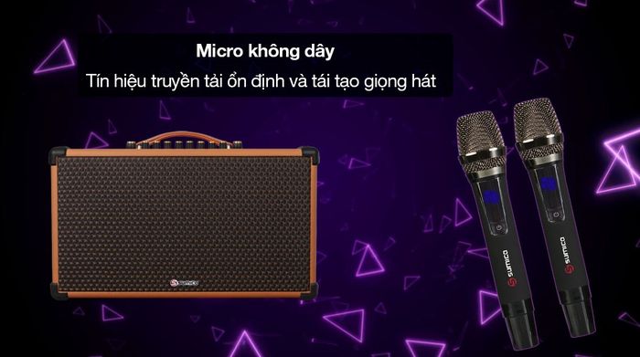 Loa Karaoke Sumico BT-S65 - Trang bị micro không dây tín hiệu tốt, hỗ trợ giọng hát hay