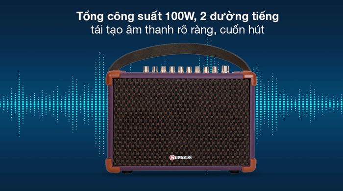 Loa karaoke xách tay Sumico BELLA 42 Purple 100W - Công suất