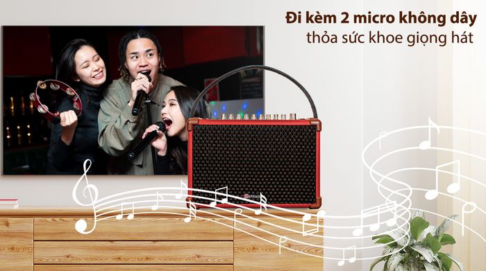 Loa karaoke xách tay Sumico BELLA 42 Red 100W