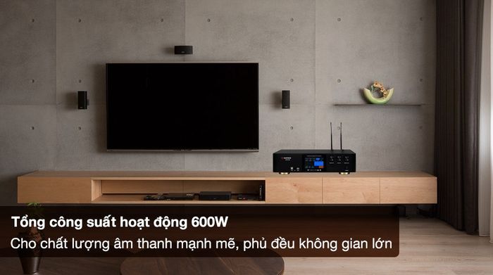 Amply Sumico SU2250 600W - Tổng công suất hoạt động, thích hợp sử dụng diện tích trên 50m2