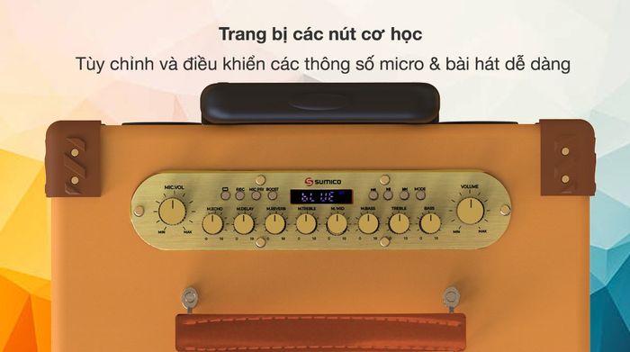 Loa Karaoke Sumico Touring 10 - Điều khiển bằng các nút vặn cơ học trên thân loa