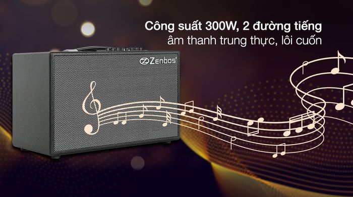 Loa karaoke xách tay Zenbos K-180 300W - Công suất