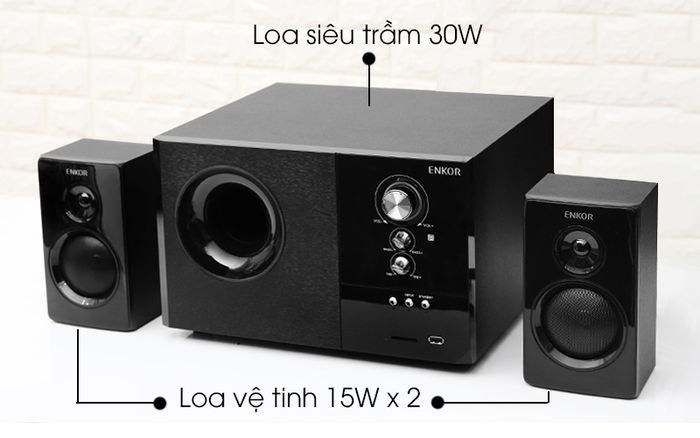 Loa vi tính 2.1 Enkor S2880 Đen có công suất cao