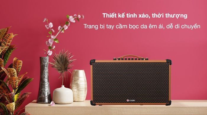 Loa Karaoke Sumico BT-S65 - Kiểu dáng thời thượng, sang trọng, trang bị tay cầm bọc da êm ái