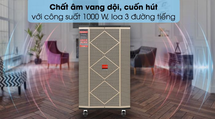 Loa kéo Karaoke Mobell MK-7080 1000W - Chất âm mạnh mẽ, giai điệu sống động nhờ loa 3 đường tiếng kết hợp công suất 1000 W