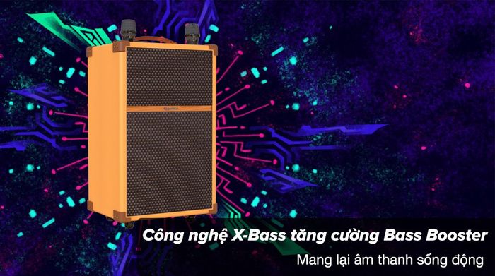 Loa Karaoke Sumico Touring 10 - Công nghệ X-Bass tăng cường Bass Booster cho chất lượng âm thanh nghe ấm, sống động hơn