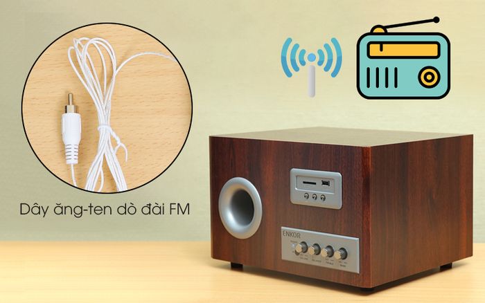 Hỗ trợ nghe đài FM - Loa vi tính 2.1 Enkor S2850 Nâu