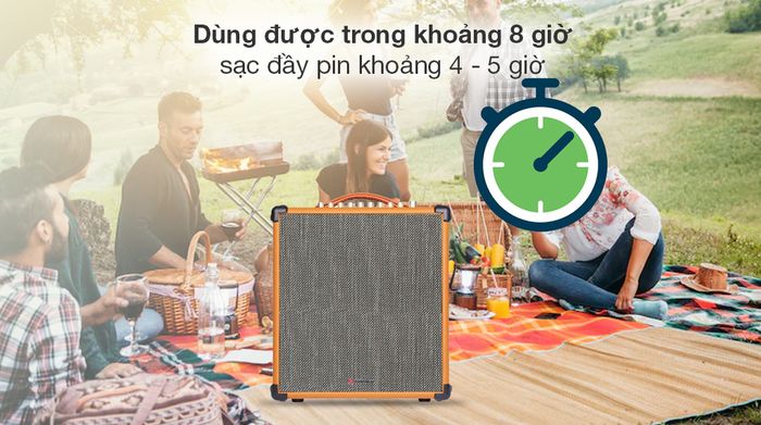 Loa karaoke xách tay Sumico MSP10A 100W - Thời gian sử dụng