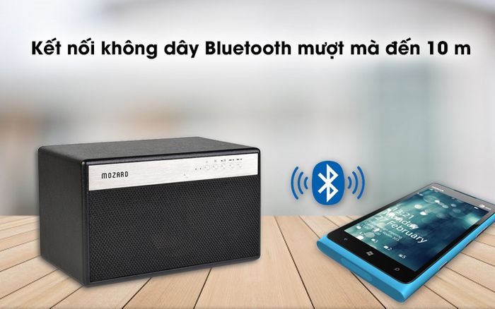 Loa Bluetooth Mozard BT100 Đen - Kết nối không dây Bluetooth mượt mà trong 10 m