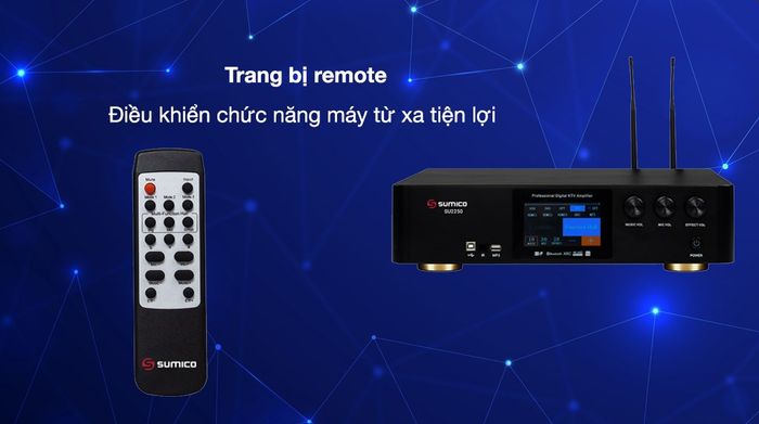 Amply Sumico SU2250 600W - Trang bị remote điều khiển từ xa tiện lợi