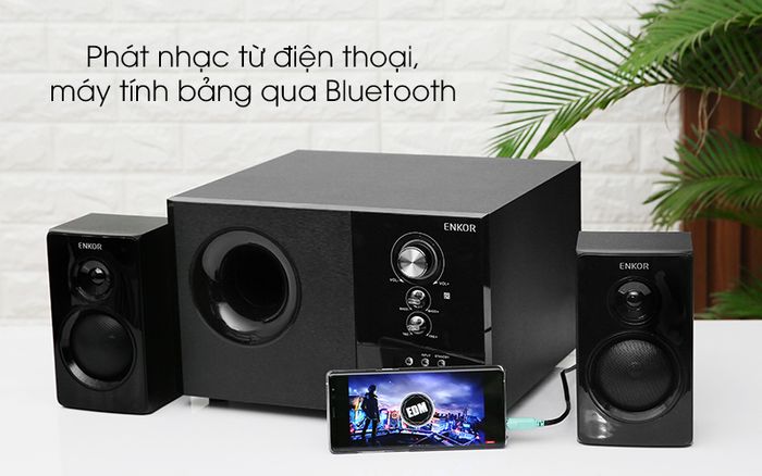 Loa vi tính 2.1 Enkor S2880 Đen có nhiều nút bấm