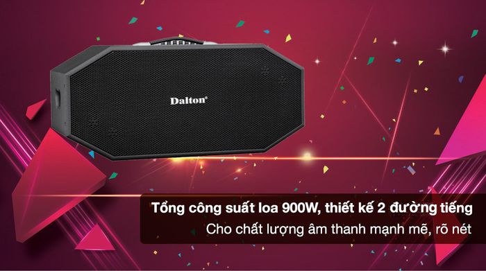 Loa karaoke xách tay Dalton K225H 900W - 2 đường tiếng