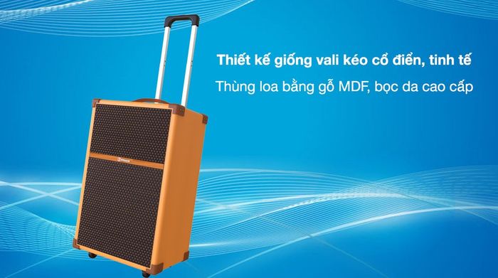 Loa Karaoke Sumico Touring 10 - Thiết kế dạng vali cổ điển, tinh tế, thùng loa bền bỉ làm bằng gỗ