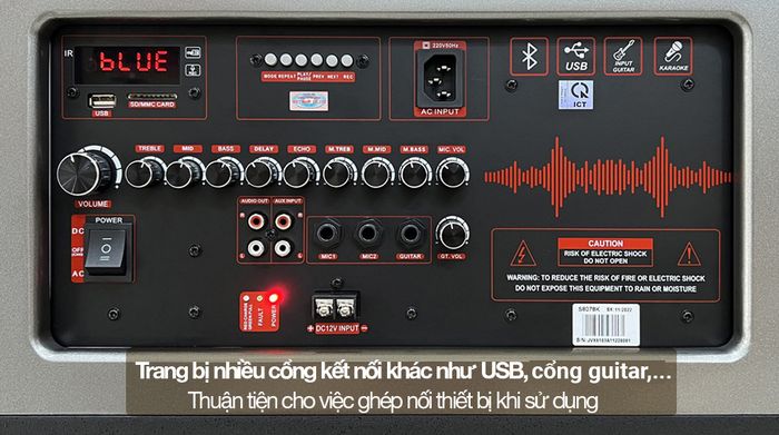 Loa kéo Karaoke Jammy S8078K - Trang bị nhiều cổng kết nối khác tiện lợi cho việc sử dụng