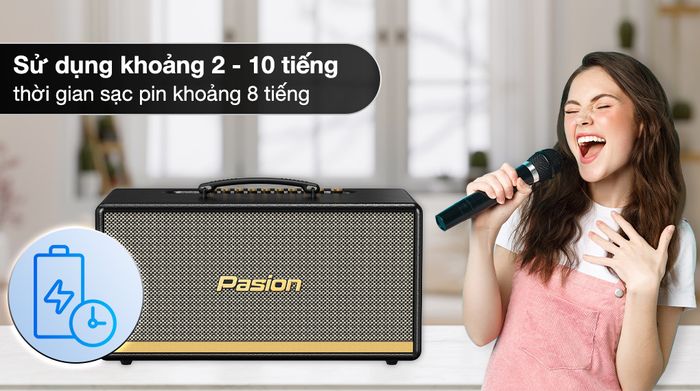 Loa karaoke xách tay PASION 2 - Thời gian sử dụng
