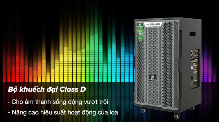 Loa Kéo karaoke Nanomax X-2000 1100W - Bộ khuếch đại Class D giúp khuếch đại tín hiệu cho âm thanh sống động, giúp loa có hiệu suất hoạt động vượt trội