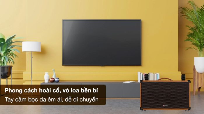 Loa karaoke xách tay Sumico BT-S82 - Kiểu dáng thời thượng, trang bị tay cầm bọc da êm ái