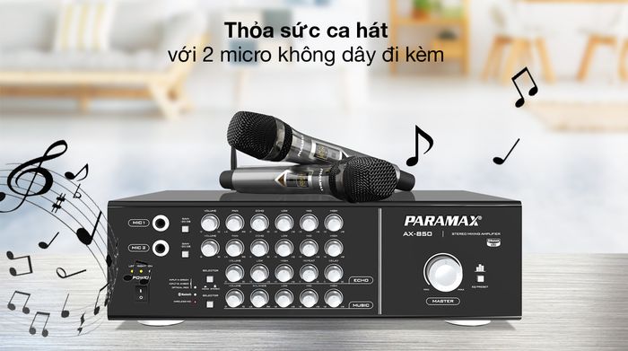 Amply Paramax AX-850 350W - Đi kèm 2 micro