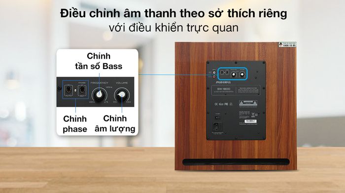 Loa Siêu Trầm Paramax SW-1800 - Thao tác chỉnh âm đơn giản với điều khiển trực quan