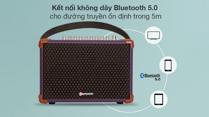 Loa karaoke xách tay Sumico BELLA 42 Purple 100W - Kết nối