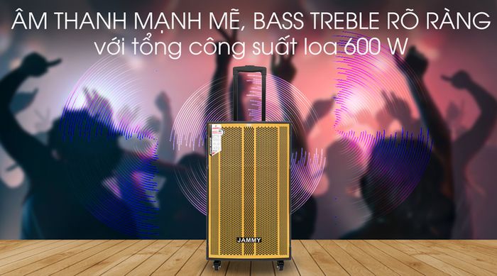 Loa kéo Karaoke Jammy AM4218 600W - Âm thanh lôi cuốn, đã tai với tổng công suất 600 W