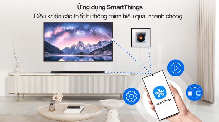 Loa khung tranh Samsung HW-LS60D/XV 120W - Ứng dụng SmartThings hỗ trợ điều khiển các thiết bị nhanh chóng, hiệu quả