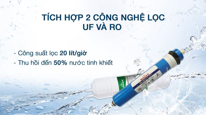 Tích hợp 2 công nghệ lọc tiên tiến UF và RO - Máy lọc nước RO nóng nguội lạnh Robot GRAND-X9WKUR 9 lõi