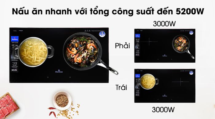 Công suất - Bếp từ đôi Bluestone ICB-6948