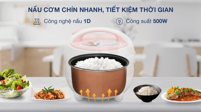 Nồi cơm nắp gài Sunhouse 1.2 lít SHD8217W - Công nghệ