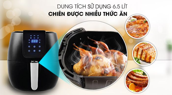 Dung tích sử dụng 6.5 lít - Nồi chiên không dầu Magic A-805