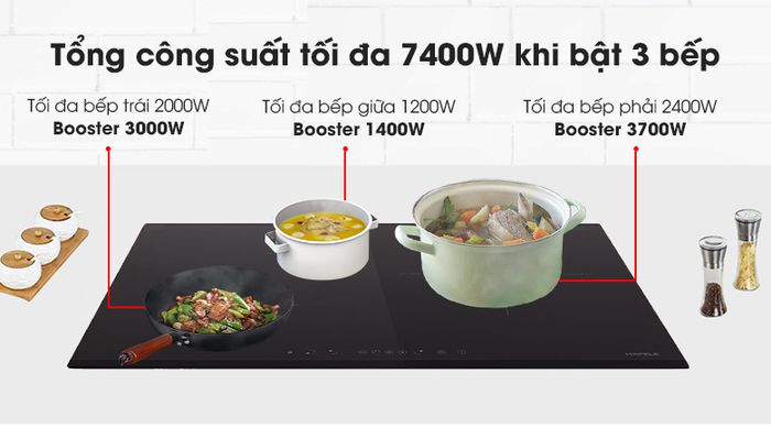 Công suất - Bếp từ 3 vùng nấu Hafele HC-IS773EA (535.02.242)